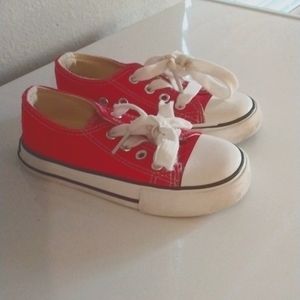 All red ♥️ converse style toddler shoes
